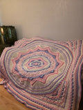 Handmade 84in square king size crochet blanket