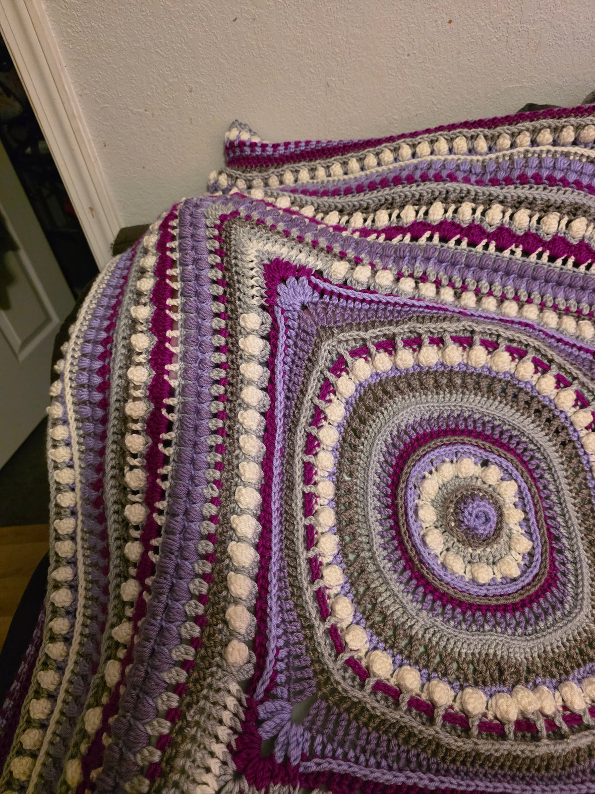 Handmade crochet blanket 42in