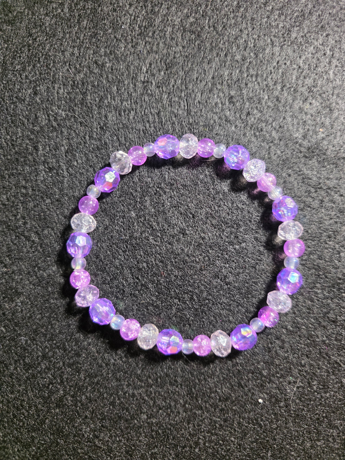 Handmade Purple & Iridescent Sparkle Beaded Bracelet