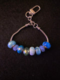 Handmade Blue & Silver Beaded Bracelet with Clasp