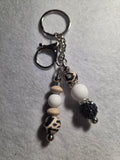 Handmade Leopard Print Double-Strand Beaded Keychain