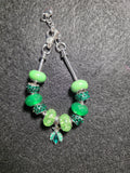 Emerald Green Sparkle Beaded Purse Charm