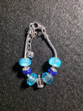 Blue Beaded Crown Purse Charm