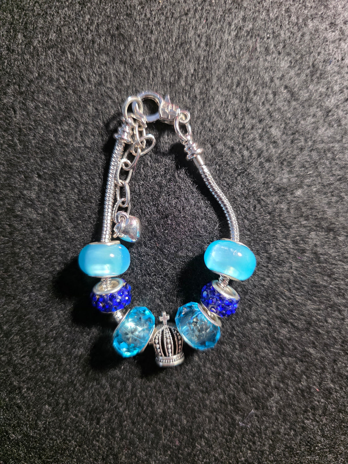 Blue Beaded Crown Purse Charm