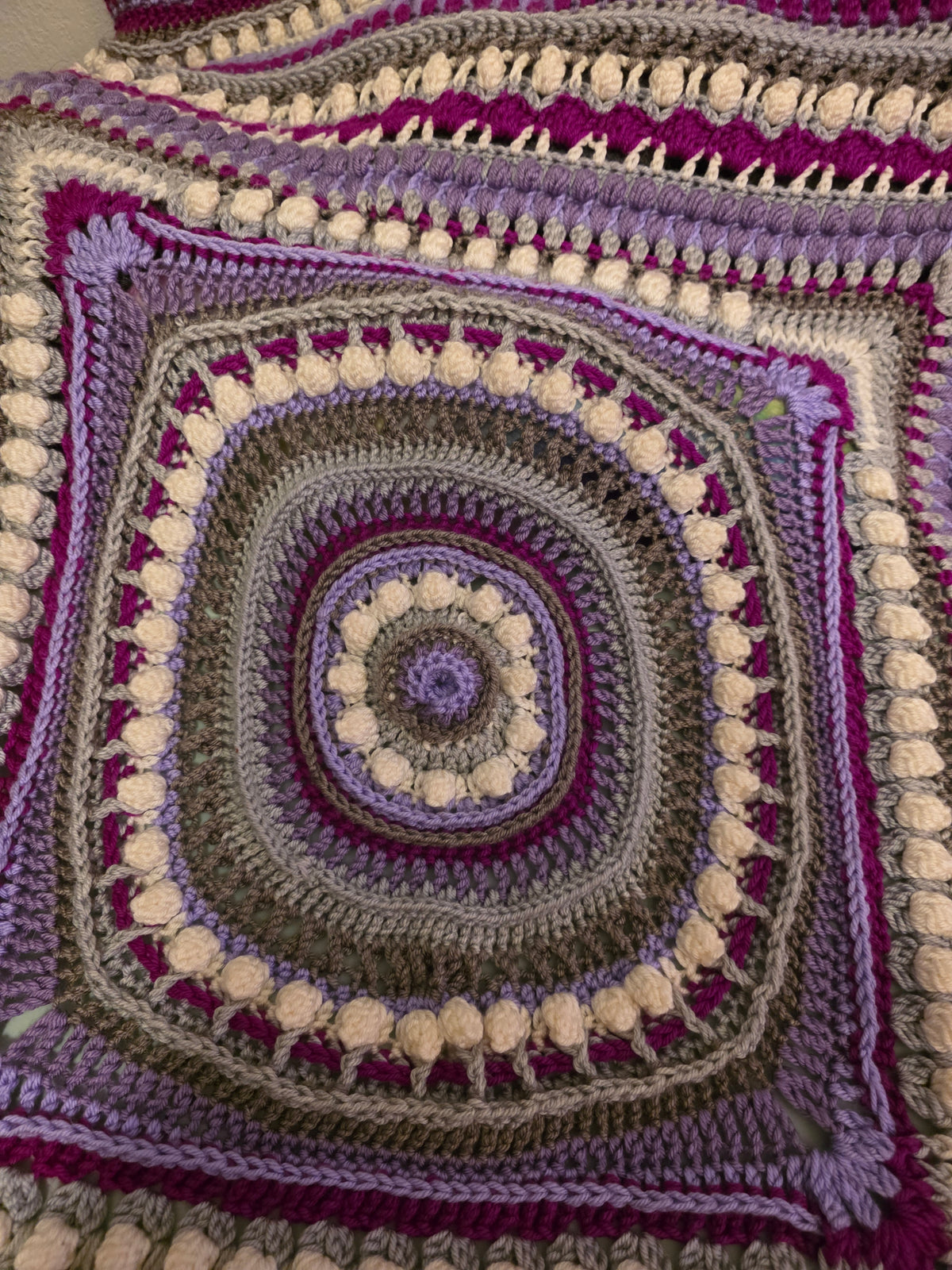 Handmade crochet blanket 42in