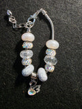Crystal Swan White Beaded Purse Charm