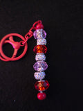 Handmade Red & Crystal Sparkle Beaded Keychain