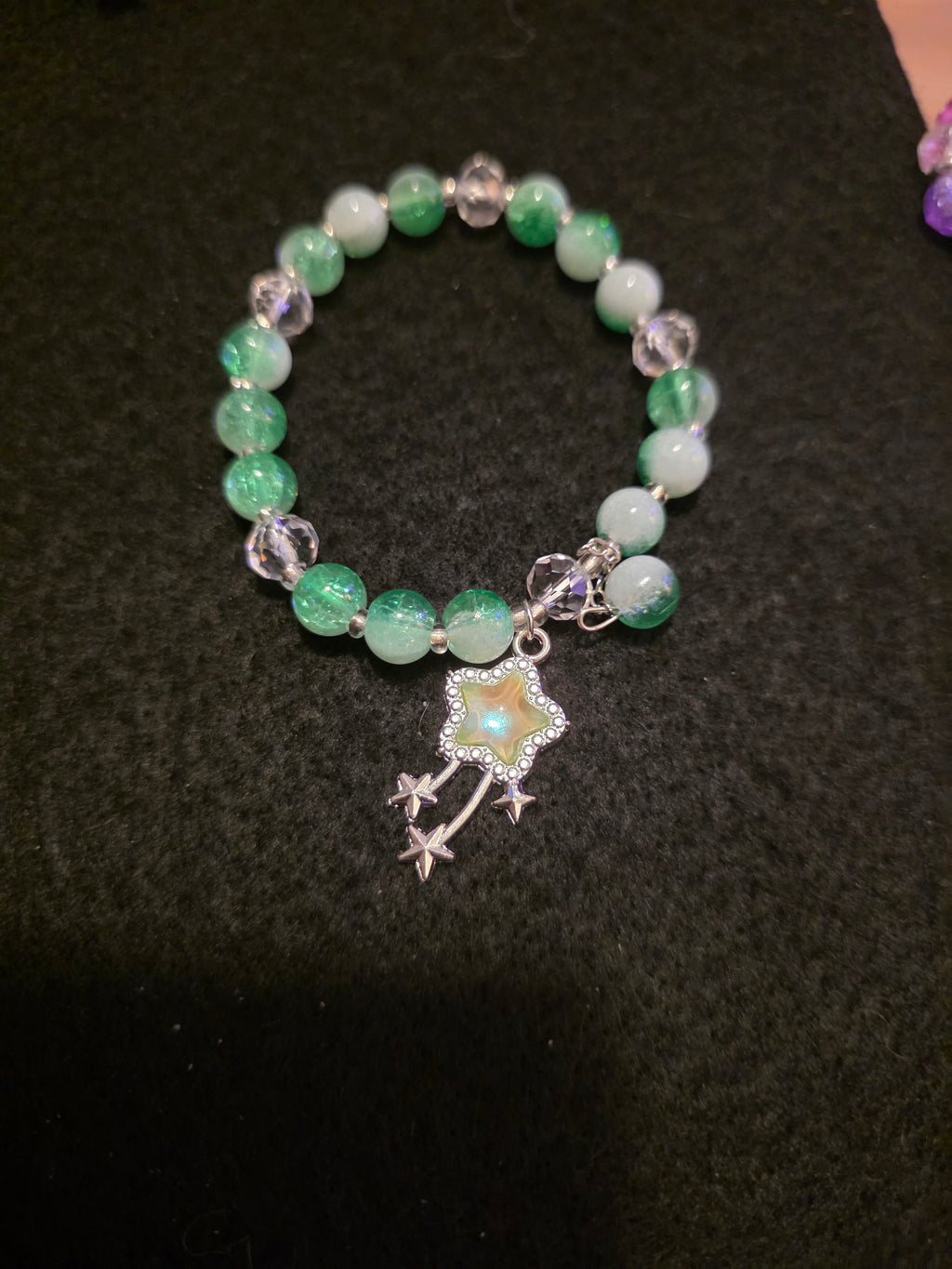 Handmade Aqua Blue Shooting Star Charm Bracelet