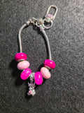 Pink Highland cow purse charm