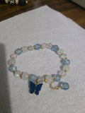 Handmade Blue Butterfly Charm Bracelet