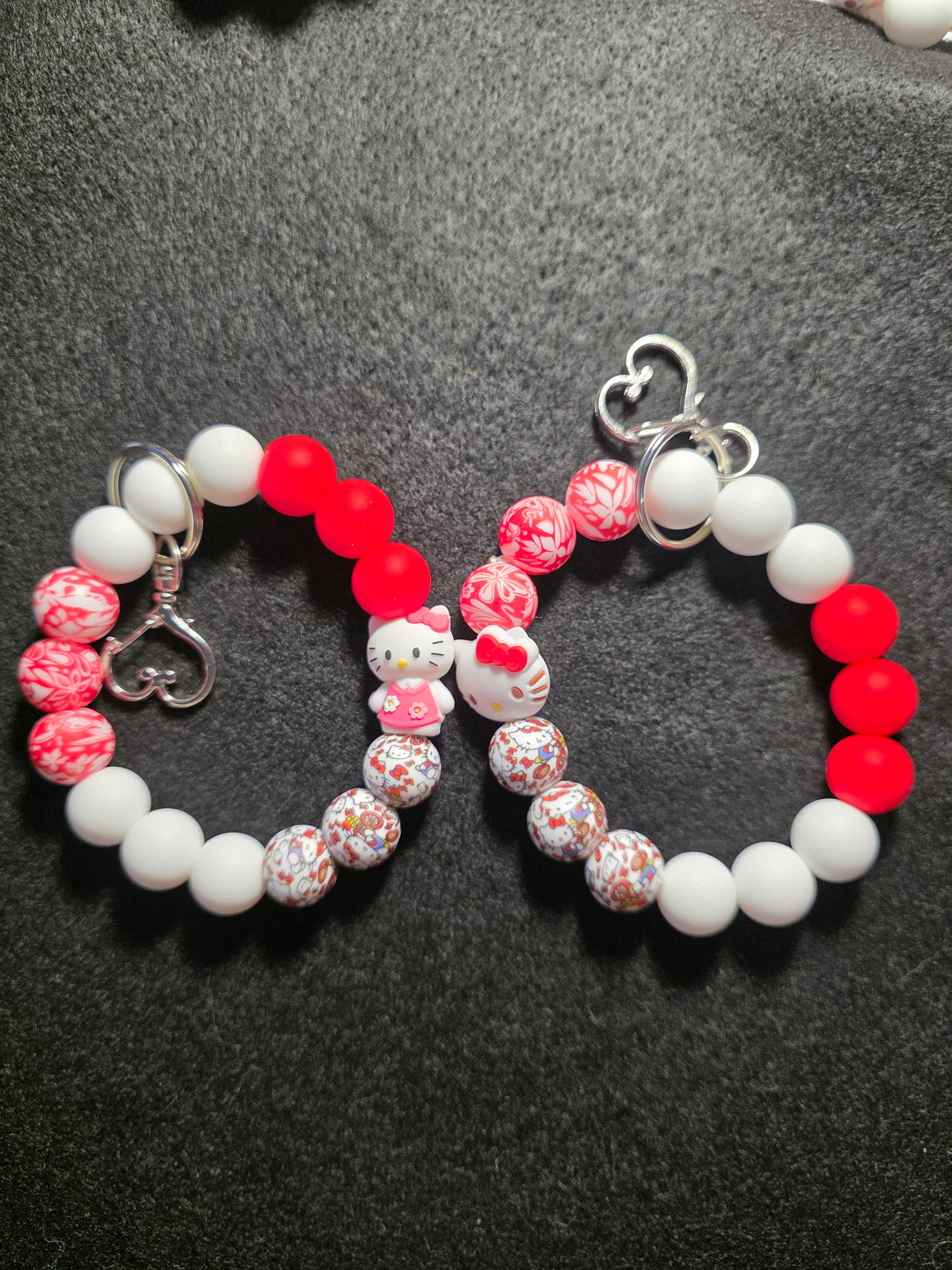 Red & White Kitty Wristlet