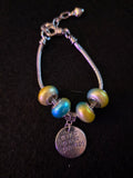 Handmade “Never Give Up” Inspirational Charm Bracelet