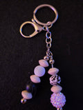 Handmade Black, White & Animal Print Beaded Keychain
