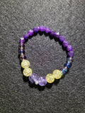 Handmade Purple & Yellow Sparkle Beaded Bracelet
