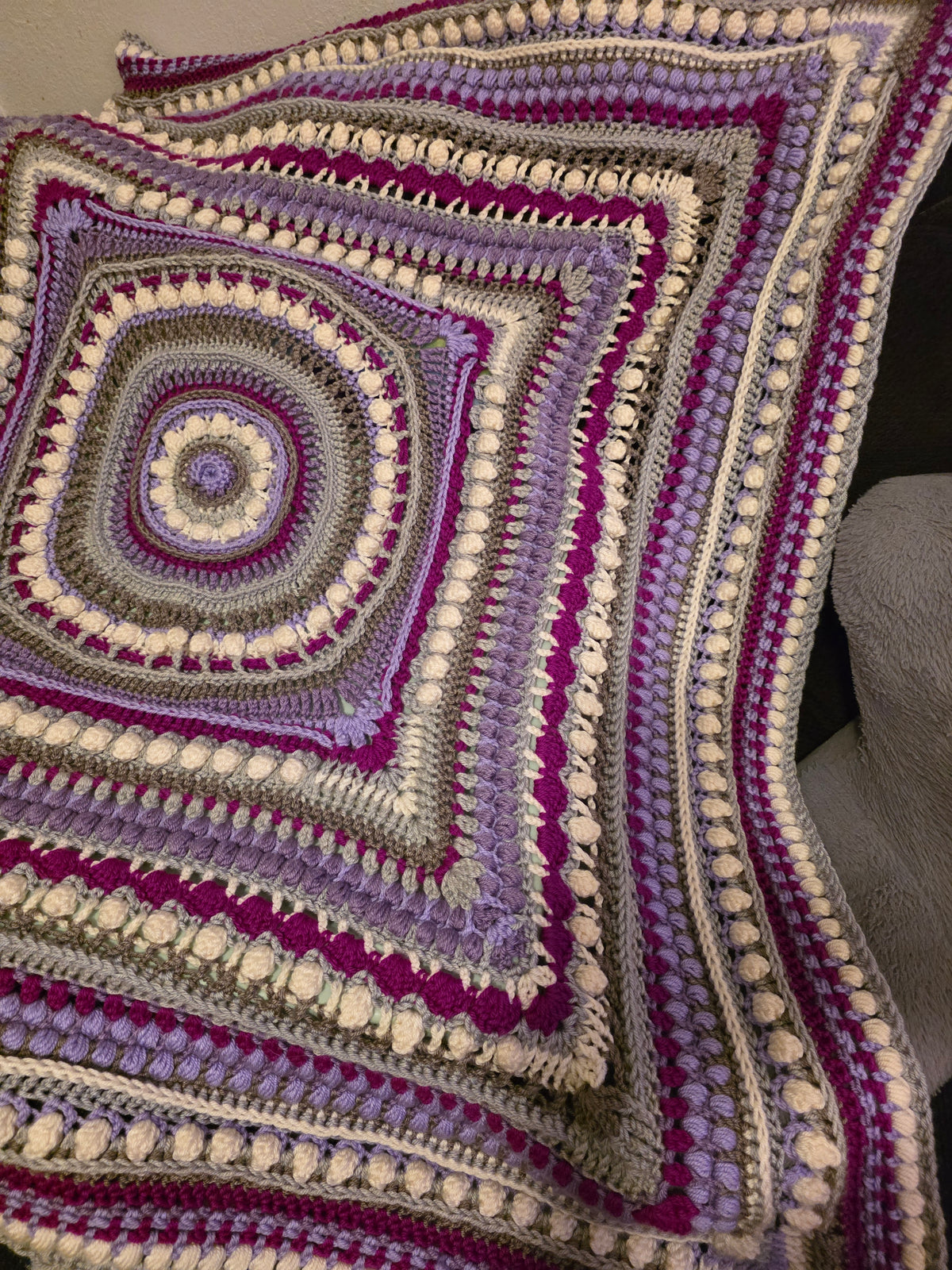 Handmade crochet blanket 42in