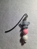 Handmade Pink Elephant Beaded Bookmark