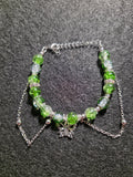 Handmade Green Sparkle Butterfly Charm Bracelet