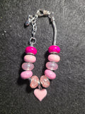 Pink Heart Beaded Purse Charm