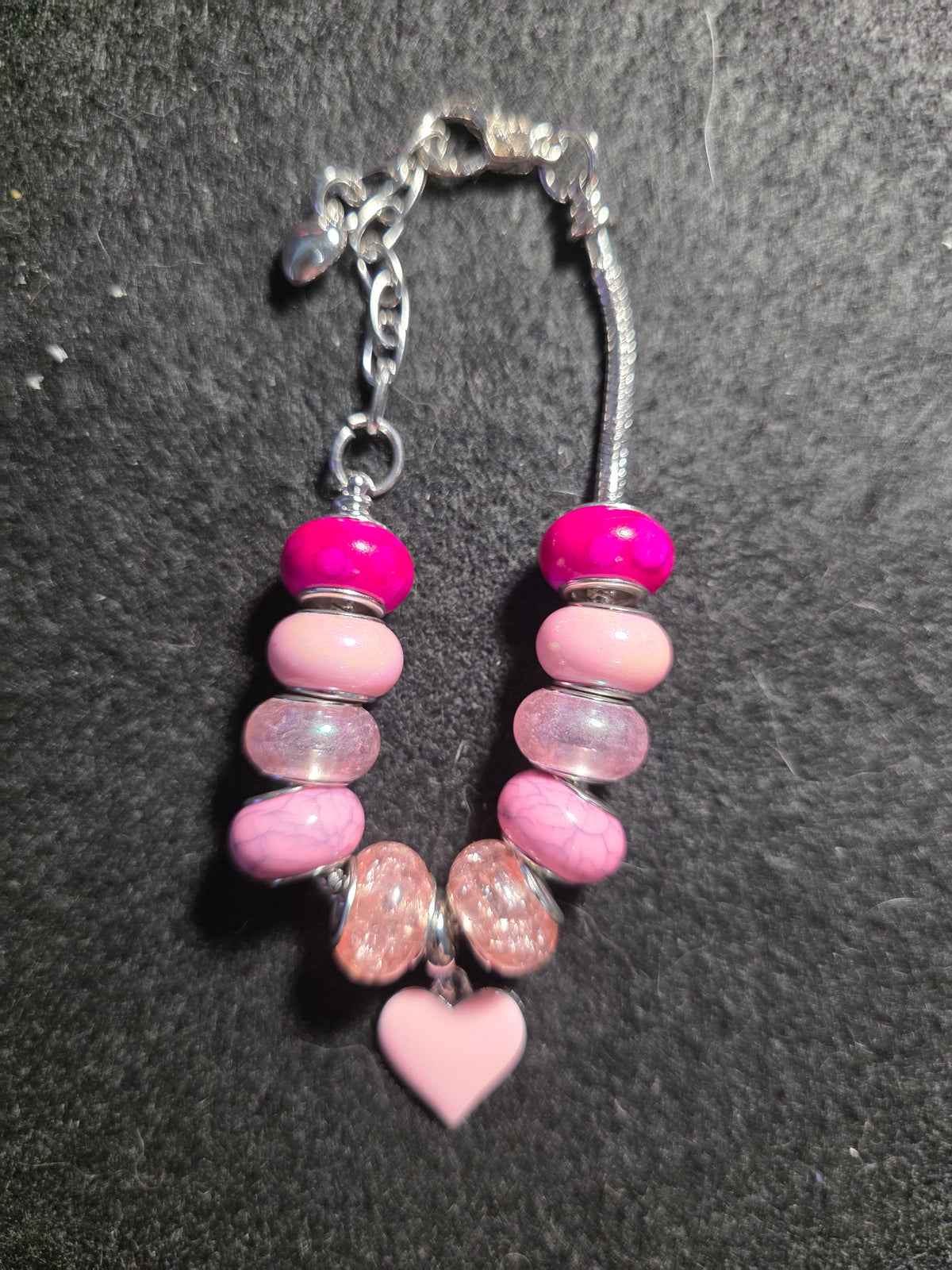 Pink Heart Beaded Purse Charm