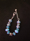 Handmade Blue & Aqua Butterfly Charm Bracelet