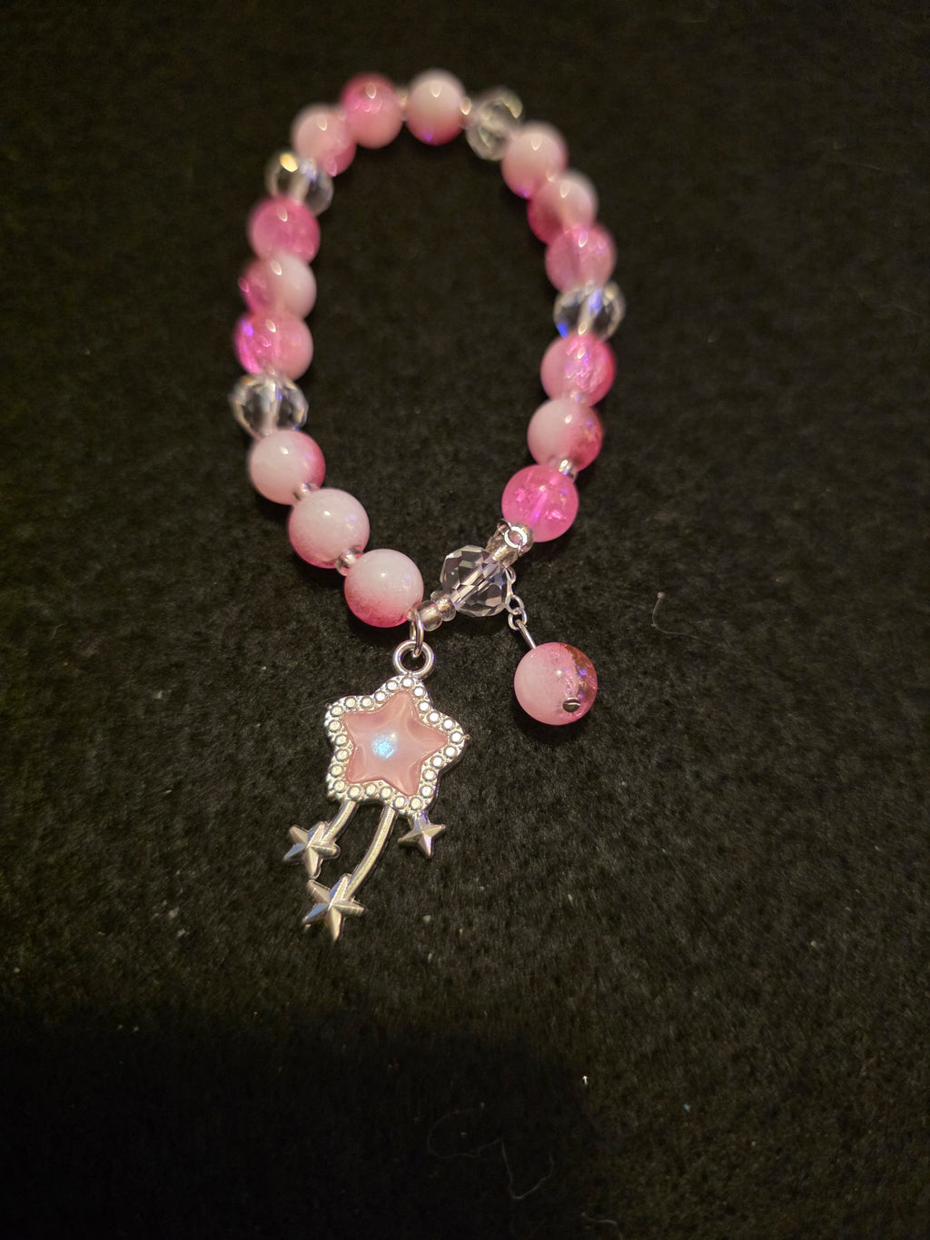 Handmade Aqua Blue Shooting Star Charm Bracelet