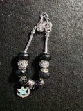 Midnight Star Black Beaded Purse Charm