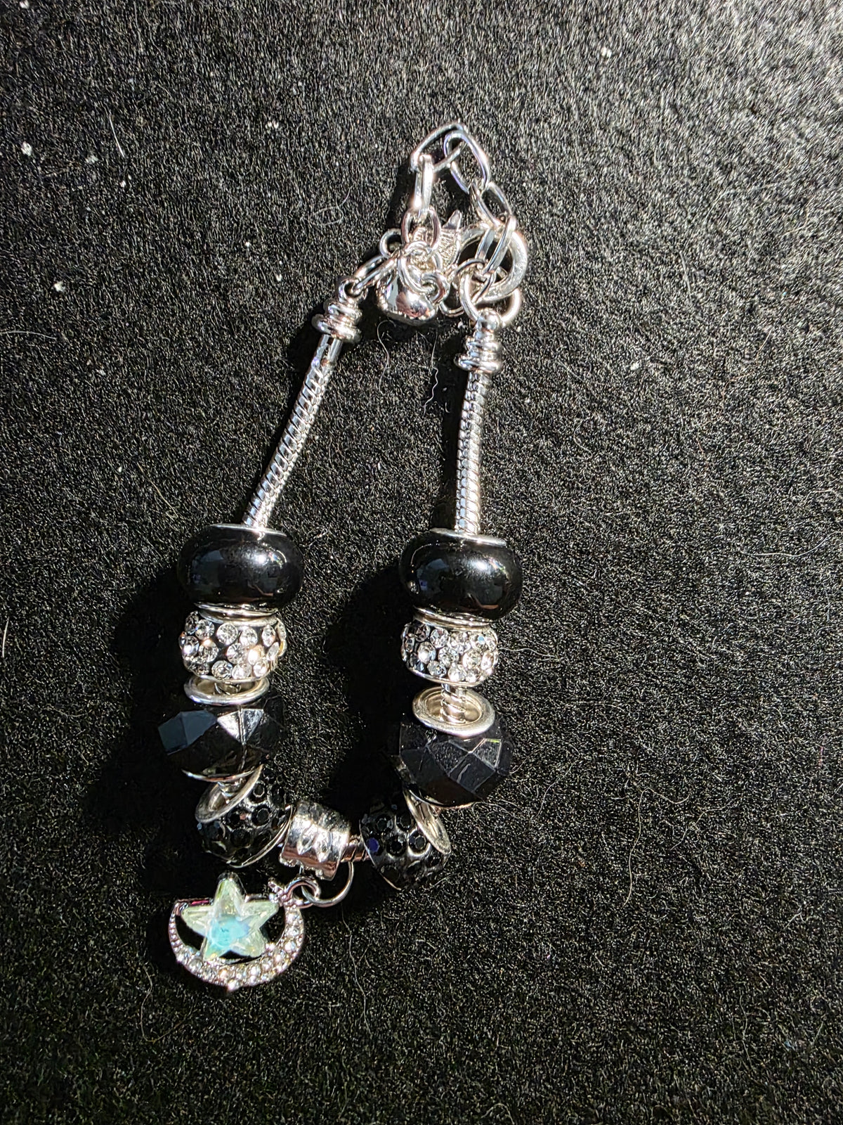 Midnight Star Black Beaded Purse Charm
