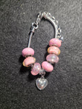 Pink Love Heart Beaded Purse Charm