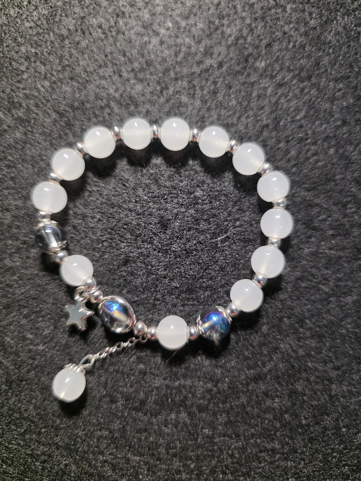 Handmade White & Blue Star Charm Bracelet