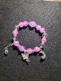Handmade Pink Fairy & Moon Charm Bracelet