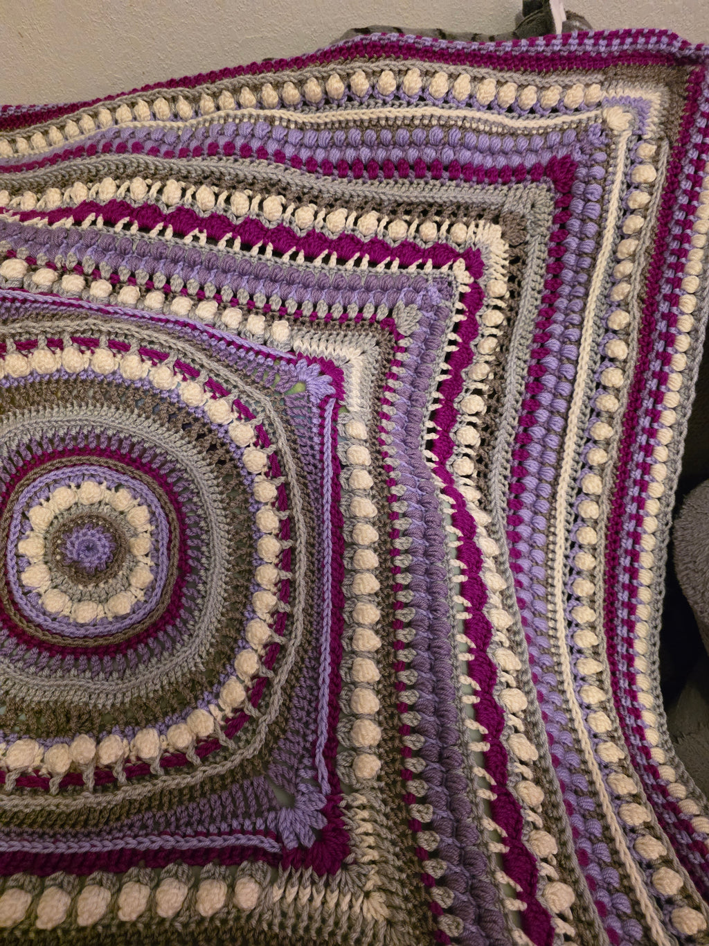 Handmade crochet blanket 42in
