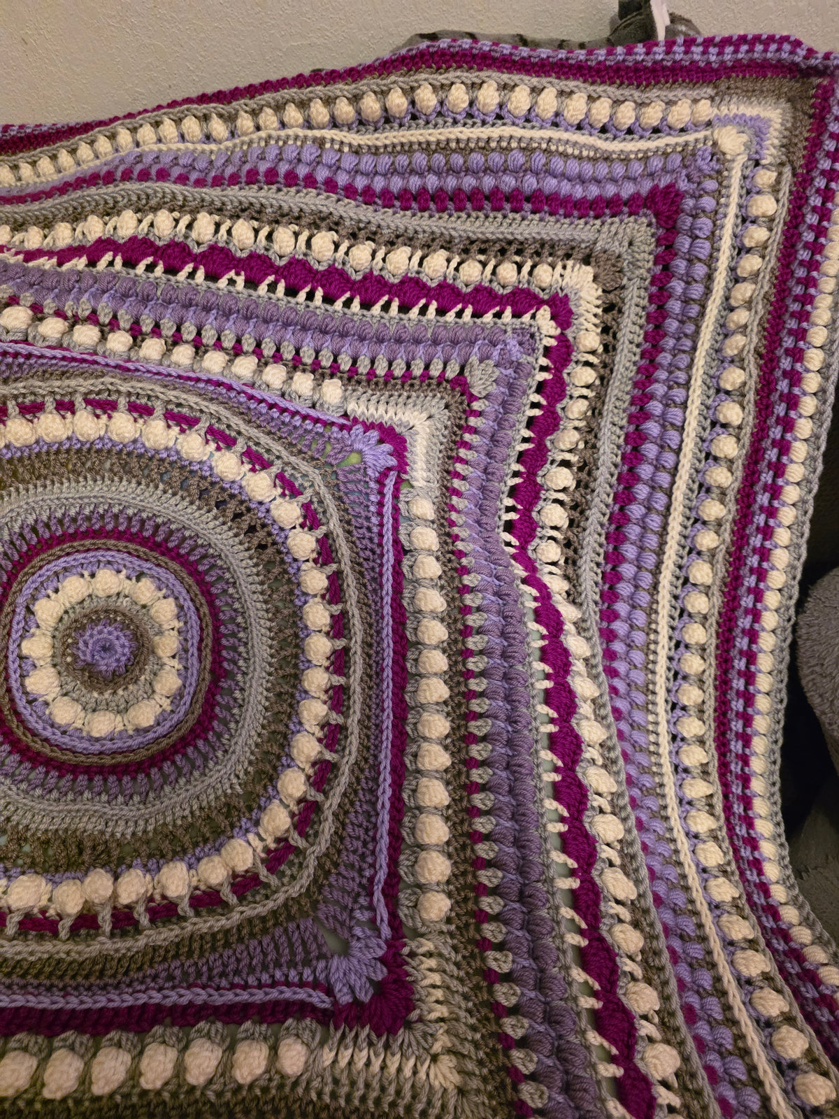 Handmade crochet blanket 42in