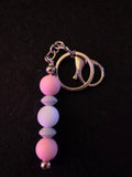 Handmade Pink & Lavender Pastel Beaded Keychain