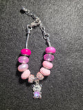 Pink Sparkle Teddy Bear Purse Charm