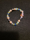 Handmade Multicolor Crystal & Earth-Tone Stretch Bracelet