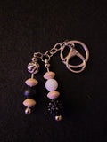 Handmade Black, White & Animal Print Double-Dangle Keychain