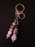 Handmade Black & White Animal Print Double-Dangle Keychain