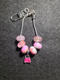 Pink Sparkle Handbag Beaded Purse Charm